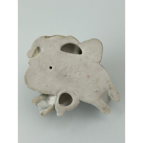 Vintage Ceramic Bulldog & Puppies Figure Brown Dogs Flaw Chipped Ear Home Decor - Picture 9 of 12